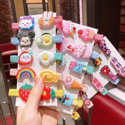 China High Quality Children Cartoon Hairpin Baby Wraps Small Princess Lovely Kids Hair Accessories Korea Headdress Cloth Hair Clips for sale