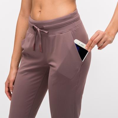 China Antibacterial Women's Casual Workout Waist High Ankle-tied Slim Gym Yoga Jogging Panties for sale