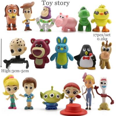 China Cartoon Toy Custom Toy Set Story 4 Movie Astronaut Woody Buzz Light Year Bo Peep 3~5 cm PVC Model 17 PCS Cartoon Figure Boy Girl Custom Doll for sale