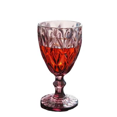 China Wholesale High End Customizable Pink Diamond Series Cheap Diamond Wine Glass Hotel Supermarket Glass Family for sale