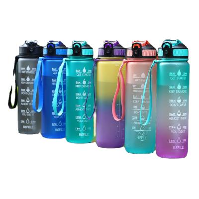 China Sustainable Bestselling 1L Tumbler Universal Water Bottle with Scale, Color Change and Handle on Amazon for sale