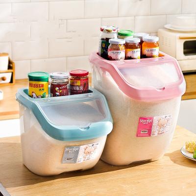 China 5kg10kg 15kg 25kg Large Top Sustainable Cereal Table Food Kitchen Reusable Snack Rice Storage Container for sale