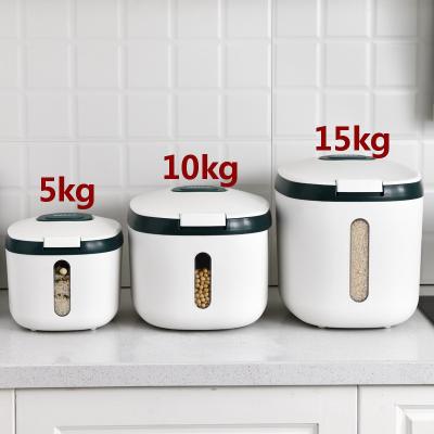 China 5kgs10 Kgs 15kgs Sustainable Kitchen Food Storage Container Sealed Plastic Rice Pot Canned Storage Bucket for sale