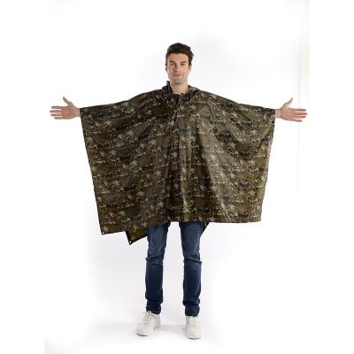 China Breathable Shelter Outdoor Ground Leaf Recyclable Poncho Waterproof Camouflage Rain Coat for sale