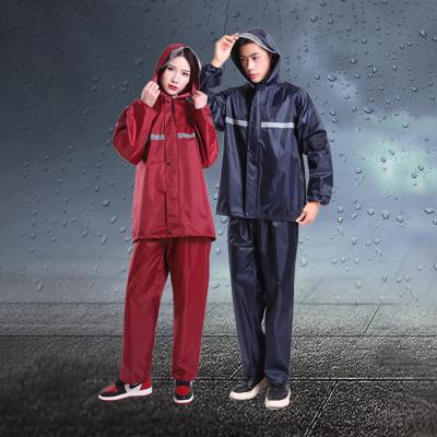 China Lightweight Women Waterproof Windproof Men Double Layer Thickened Oxford Cloth Rain Gear Motorcycle Rain Suit For Outdoor Work for sale