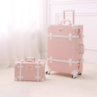 China 20 Inch Small Luggage Large Capacity Factory Retro Suitcase Female Trolley Suitcase Direct Boarding Case for sale