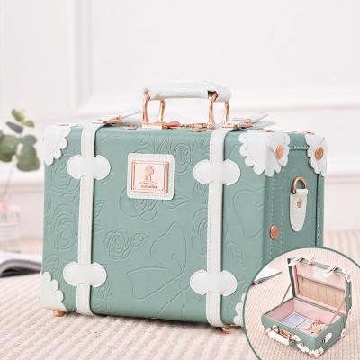 China Factory Custom Vintage 13inch Large Capacity Carry On Suitcase Carry On Luggage With Shoulder Strip Mini Carrying Suitcase For Women Girls for sale