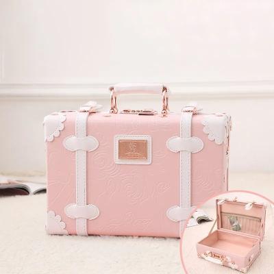 China Retro Mini Suitcase Female Password Cosmetic Case Bag Suitcase Large Capacity 13 Inch Small Suitcase for sale