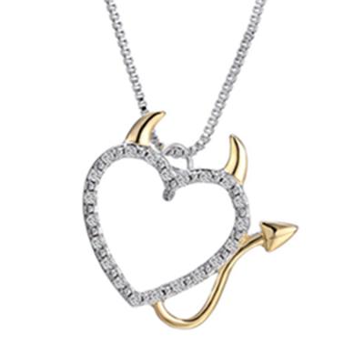 China Wholesale FASHIONABLE BY-28 Micro Pave Crystal Alloy Evil Devil Hollow Heart Necklace Jewelry Fashion Necklaces for sale