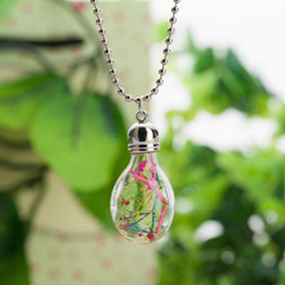 China TRENDY FT-66 Fashion Glass Bulb Original Handmade Dried Flower Necklace Jewelry For Girl for sale