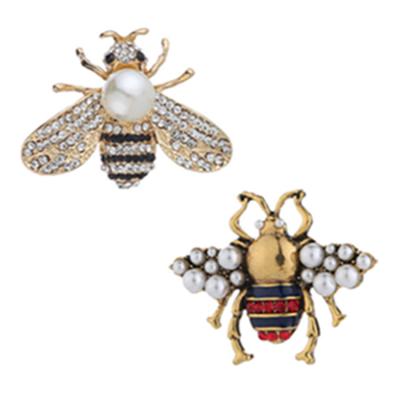 China Wholesale Fashion YZ-31 Fashion Rhinestone Diamond Jewelry Women Alloy Crystal Bead Insect Bee Brooch for sale