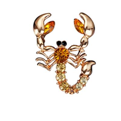 China YZ-30 ALLOY Jewelry Alloy Unisex Initial Animal Rhinestone Crystal Diamond Scorpion Brooch for sale