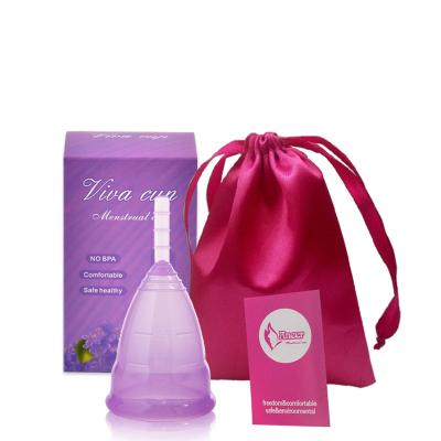 China Lady Reusable Sterilizer Menstrual Copa Menstrual Cup Best Organic Wholesale Silicone Menstrual Cleaner Women 100% Medical Cup for sale