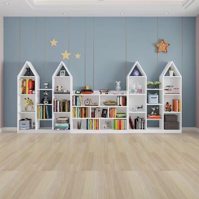 China Milan Contemporary Children's Corner Open Book Rack Children's Simple Modern Wooden Toys Storage for sale