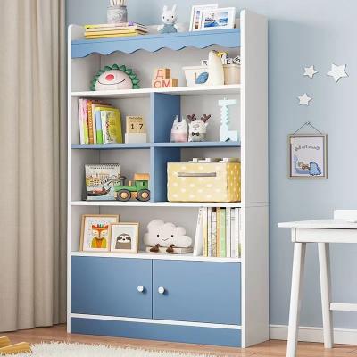 China Milan Kindergarten Wooden Bookshelf Kids Wooden Toy Storage Book Shelf for sale