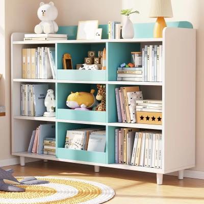 China Modern Milan Book Shelf Blue Wooden Wooden Kids Set Customized Bookcase Style Packing Room Living Shelf for sale