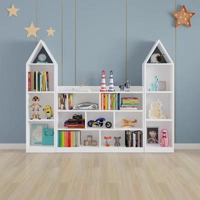 China Milan Children Funny Wooden Dollhouse Bookcase Pretend Furniture Bedroom Toy Doll House Wooden Kids Wooden Shelf for sale