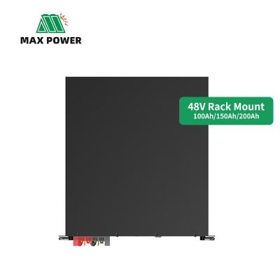 China High Quality Max Power 51.2V 100Ah 150Ah 200Ah Lithium Ion Battery Storage Solar Power Grade UN Rack Mounted MPPT BMS Phosphate for sale