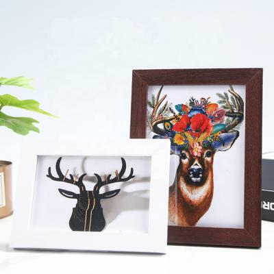 China Wholesale Photo Display Photo Show A4 Size Five Colors MDF Wooden Frame Table for sale