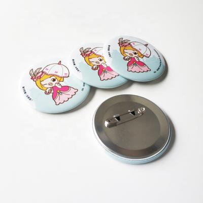 China Wholesale Custom 38mm Magnetic Badge Maker Button Printed Design Logo Round Tin Button Badge for sale