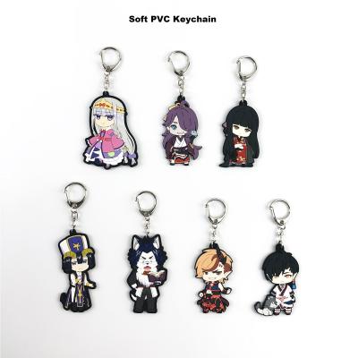 China Hot Custom Japan Anime Characters 2D/3D PVC Rubber Soft Key Chain , Concert Sales Embossed Rubber Key Chains for sale