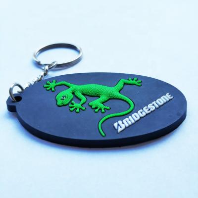 China Advertising Gifts Promotional Soft 2d PVC Single Side Gecko / Lizard Key Chain , Custom Design Rubber Animal Key Chain for sale