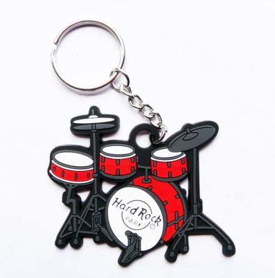 China Promotion Gift PVC 2D Soft Musical Instrument Key Chain, Guitar/Electric Guitar/Keyboard Drum Key Chain for sale