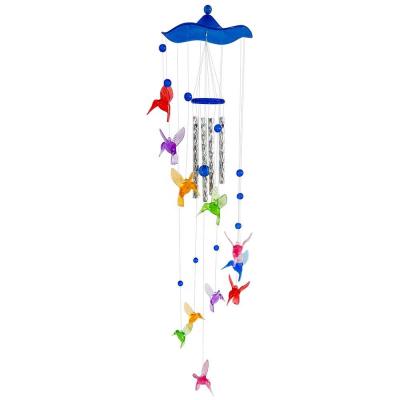 China Wholesale Morden Windchimes Plastic Colorful Hummingbird Wind Chimes Small Crystal Fairy Chimes Indoor for Home,Room,Window Decor for sale