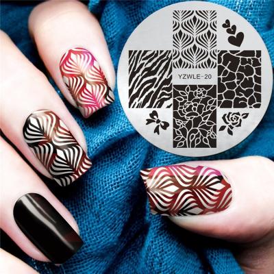 China Stamping Plate 1pcs Round Nail Art Image Stamp Stamping Plates Stainless Manicure Template Stencils For Nail Accessories Nail Vendor Wholesale for sale