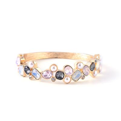 China CLASSIC Hot Selling Gold Plated Opal Metal Bracelet Fashion Jewelry Multi Colored White For Ladies for sale