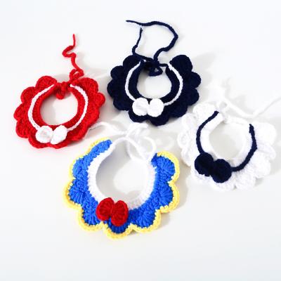 China JEWELED Handmade Printing Wool Yarn Pet Neck Collar, Designer Jeweled Pet Collars for sale