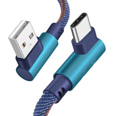 China USB Type C MP3/MP4 Player Type-C 90 Degree USB C Cable Fast Charging USB-C Charger Data Cord For Samsung S9 S8 Note 9 8 For Huawei P20 Lite for sale