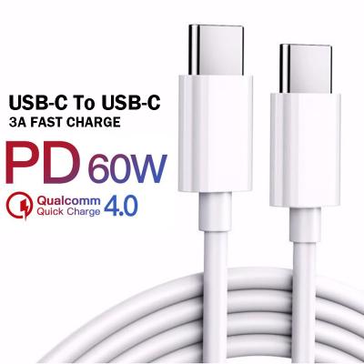 China Mobile Phone Type C To Type C Quick Charger Cable PD 60W QC 4.0 Cable For Samsung Huawei Android Phone Data Transfer Cord Fast Charging Wire for sale