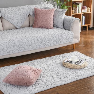 China Living Room Plush Fabric Sofa Cover Seat Slipcover Corner Sofa Towel Modern Non-slip Winter Couch Cover for sale