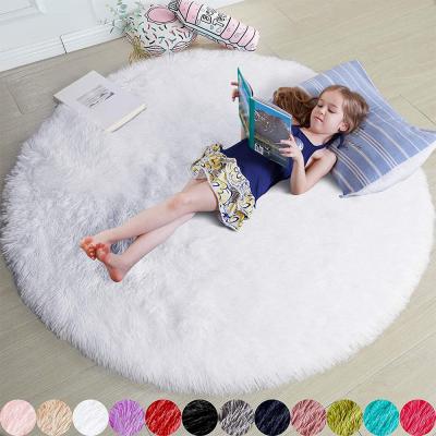 China Washable Premium Plush Area Round Blanket For Bedroom, Kids Room Furry Fluffy Area Rug Blanket For Teens for sale