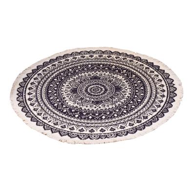 China 6' Washable Round Bohemian Rug Boho Mandala Tassels Woven Cotton Circle Blankets For Living Room Home Bedroom for sale