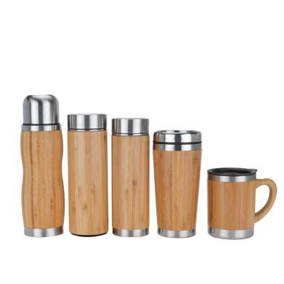 China Business Eco Life 16oz Vacuum Insulated Wooden Thermal Thermos Bottle for sale