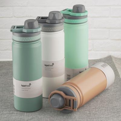 China PORTABLE Stainless Steel Outdoor Double Wall Vacuum Insulated Sports Water Bottle And Flask With Handle Lid for sale