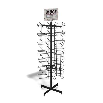 China Good Quality Popular Metsl Frame Rotating Display Suitable Prices Rotating Show Black Wire Cup Display Rack for sale