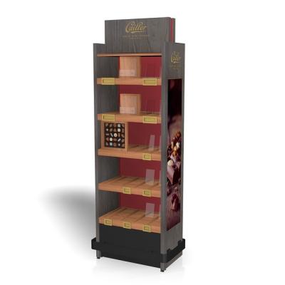 China The base is various drawer factory sale shelf popular solid wooden snack chocolate display racks for sale