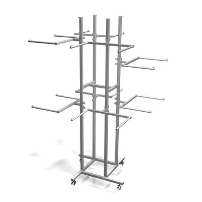 China Adjustable Bar Durable Using Widely Popular Retail Fitting Price Standing Clothes Racks Display for sale