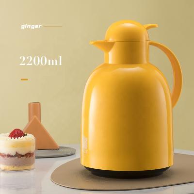 China Customized PORTABLE 2200ml Vacuum Flask Tea Kettle Vacuum Insulated Thermal Glass Inner Kettles for sale