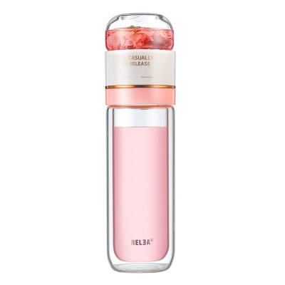 China Wholesale High Quality Sustainable Borosilicate Glass Water Bottle Drinks Glass Bottle From RELEA for sale