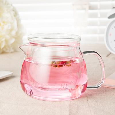 China Relea Borosilicate Glass Teapot Milk Infuser Pot 500ML Viable Clear Teapot Set Wholesale for sale