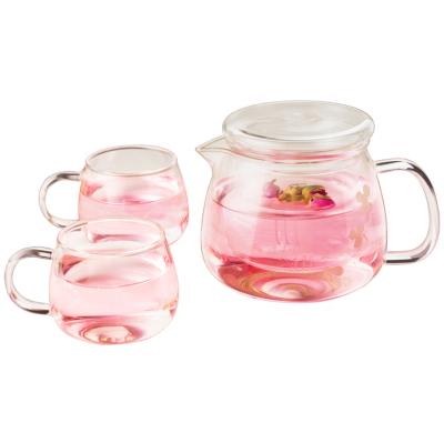 China Relea Viable Cute Design Glass Teapot 500ML Logo Borosilicate Glass Tea Pot Custom Set for sale