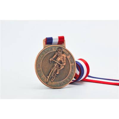 China Hot Selling Imitation Antique Product Sport Metal Medals With Gold Cycling Custom for sale