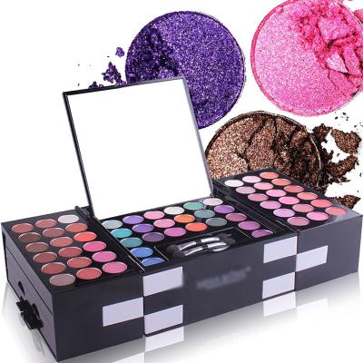 China Waterproof 142 Colors Professional Makeup Case Pretty All Eyeshadow Palette Glitter Makeup Set Brush With Box for sale