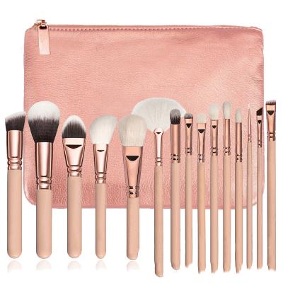 China New Durable Rose Beauty Tools Natural Soft Portable Makeup Brush Bag Rose Gold Makeup Brush Set for sale