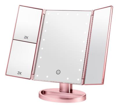 China New Design Lighted Touch Screen Led Lighted Makeup Mirror Magnificate Rechargeable Led Mirror for sale