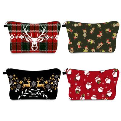 China Durable Women Cartoon Christmas Makeup Bag For Travel Portable Makeup Bag for sale